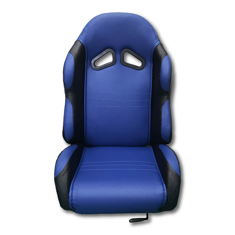 Racing Black PVC Vinyl Seats Race Style BolsterLumbar Bucket Seat